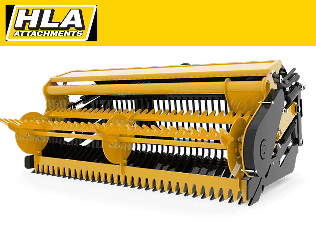 HLA Landscape Stone Picker (with Power Reel) for Skid Steer