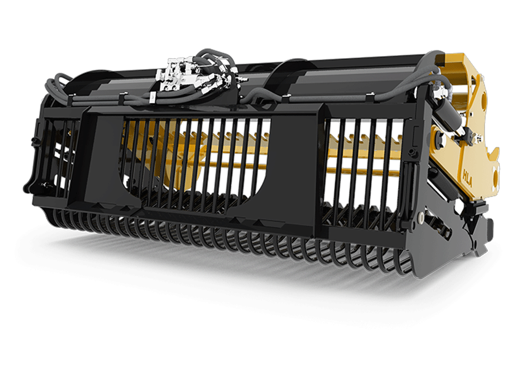 HLA Landscape Stone Picker (with Power Reel) for Skid Steer