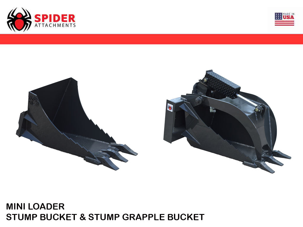 Mini Loader Stump Buckets | Root & Rock Removal Equipment | LEC