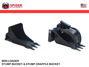 SPIDER ATTACHMENTS Stump bucket for mini loader