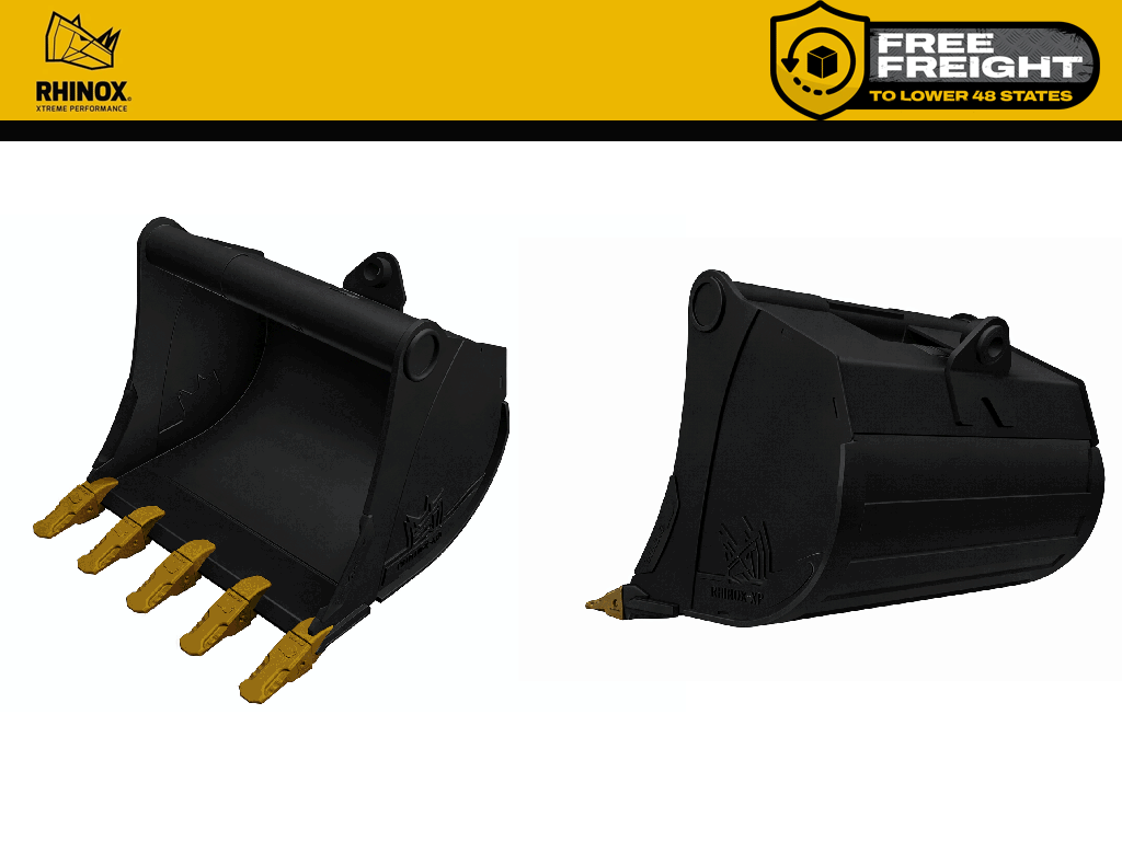 RHINOX Tag / CP / Wain Roy Quick Hitch Dirt Buckets for 14000 to 18000 Lbs. Machines (1.75" T-pin)