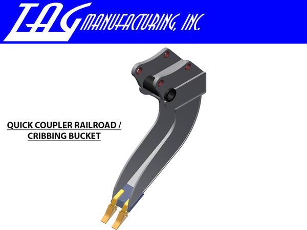 Rail Bucket Backhoe Cribbing Buckets | Railroad Tie Excavator Tools | LEC