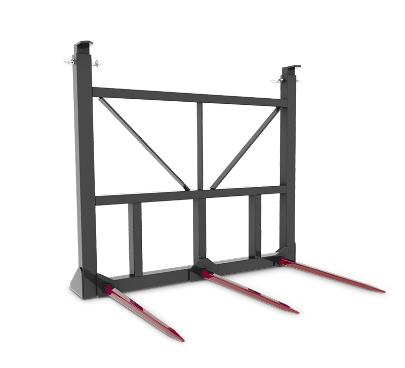 HLA Three Prong Bale Spear with Adjustable Guard for Skid Steer