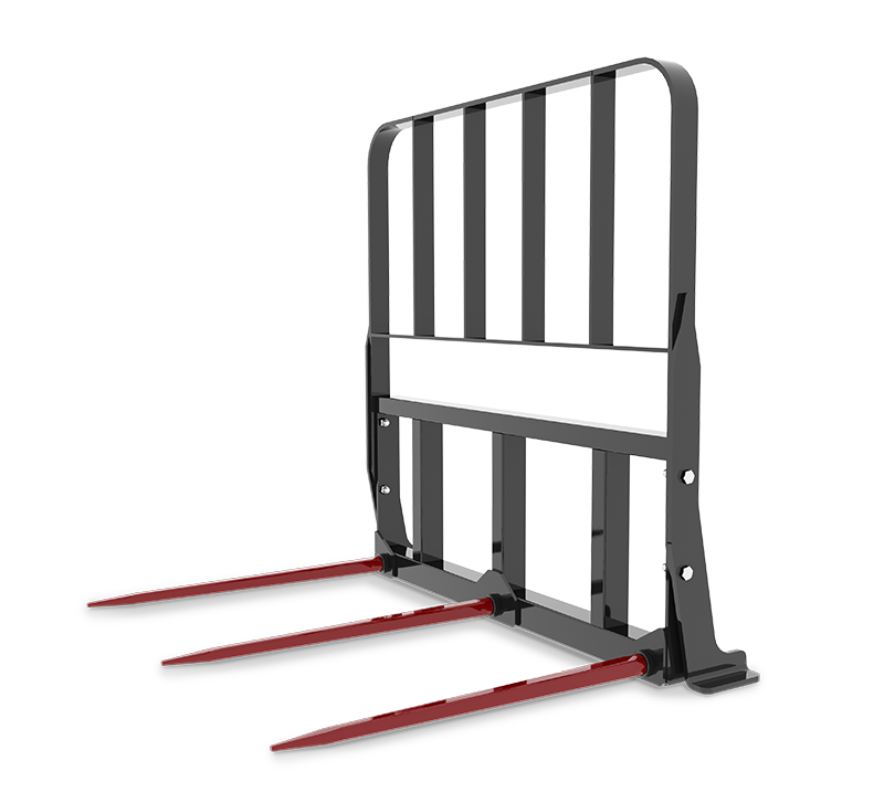 HLA Three Prong Bale Spear with Guard for Skid Steer