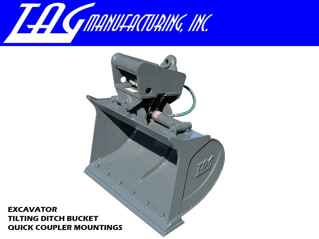 TAG hydraulic tilt bucket for 20000 - 33000 Lbs. excavators