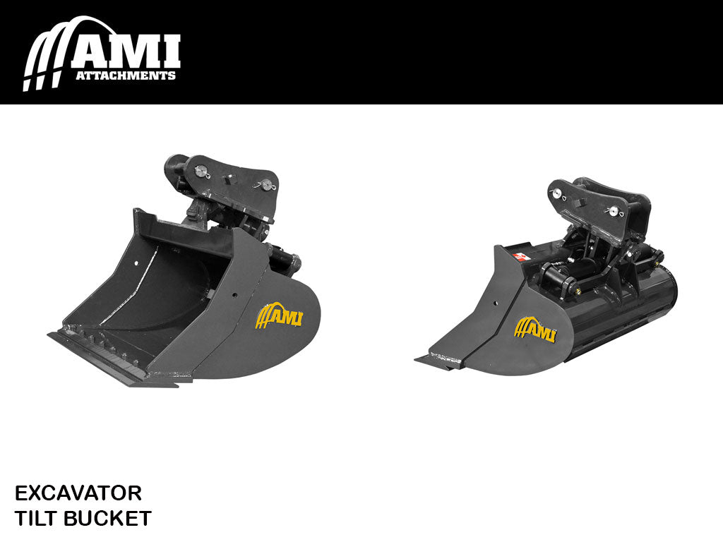 AMI Hydraulic tilt ditch cleaning bucket for excavator 14000 to 24000 lbs.