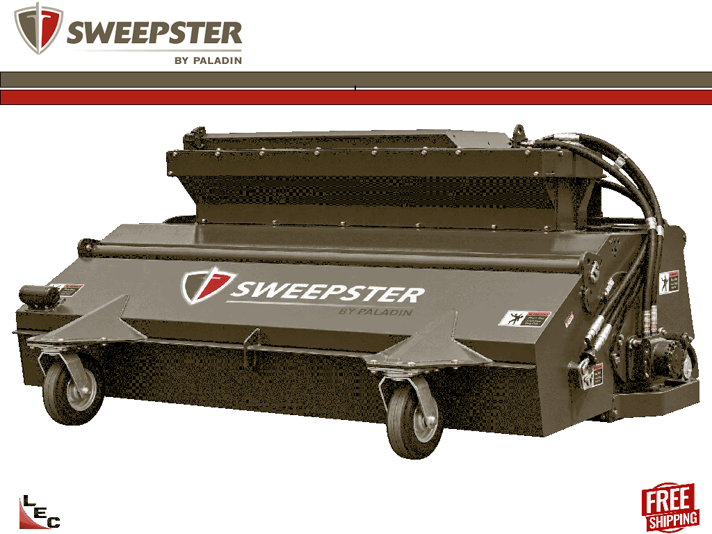 Paladin / Sweepster VCS Utility Tractor and  Loader Collector Sweeper with Waterless Dust Abatement