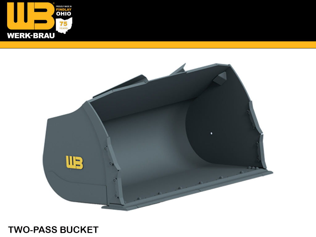 WERK-BRAU Two-Pass Bucket for Wheel loaders 43,000 - 51,000 lbs. (class 5)