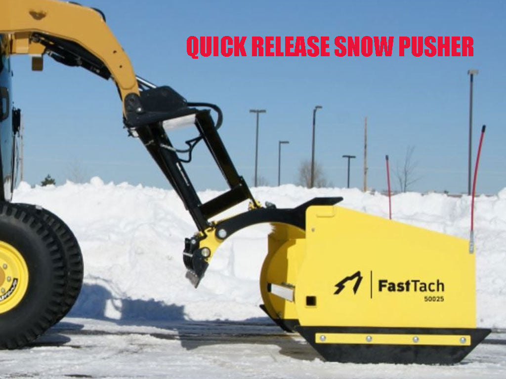 SnowWolf Ultra snow plows with trip edge for skid steer loaders
