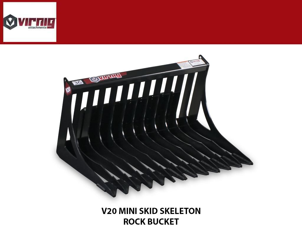 VIRNIG V20 MINI SKID SKELETON ROCK BUCKET
