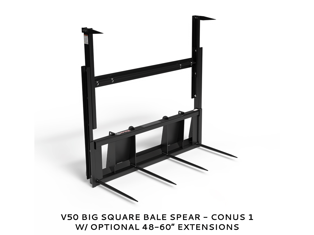 VIRNIG Bale Spears for skid steer loaders