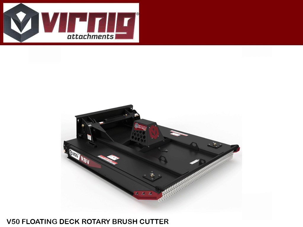 Virnig V50 Rotary Brush Cutter with Floating Deck for skid steers