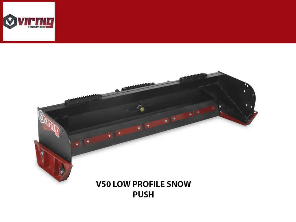 Virnig V50 Low Profile Snow Pusher for skid steer