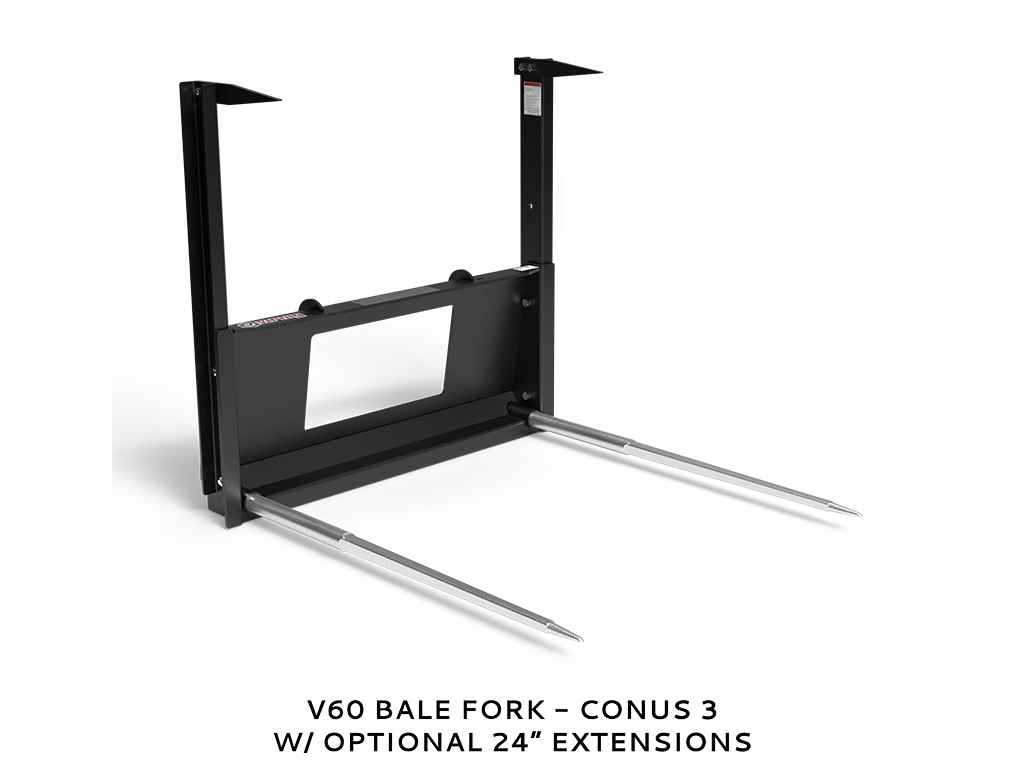 VIRNIG Bale Spears for skid steer loaders