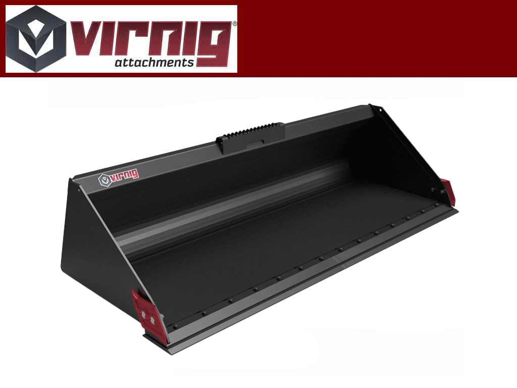 Virnig V60 Low Profile Smooth edge or tooth Dirt Bucket for skid steer loaders
