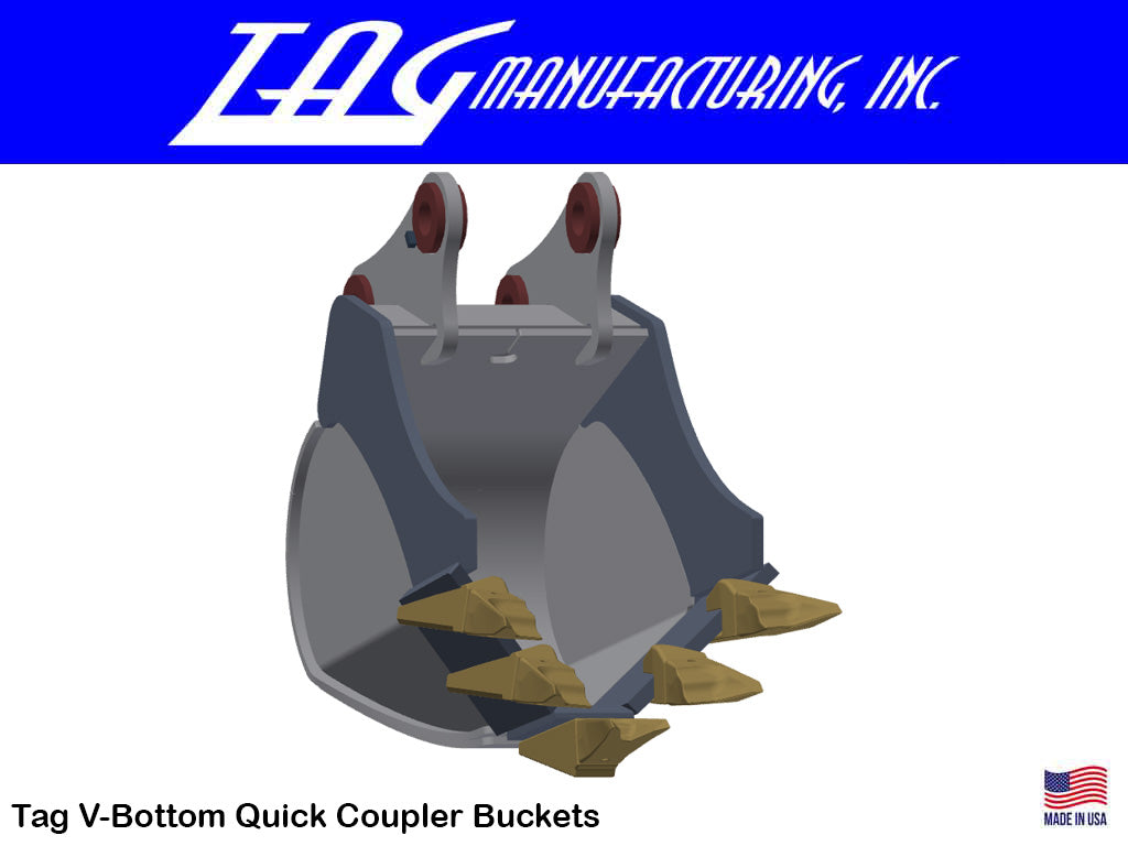 TAG V-Bottom Quick Coupler Buckets for 140000 - 160000 lbs. Backhoes