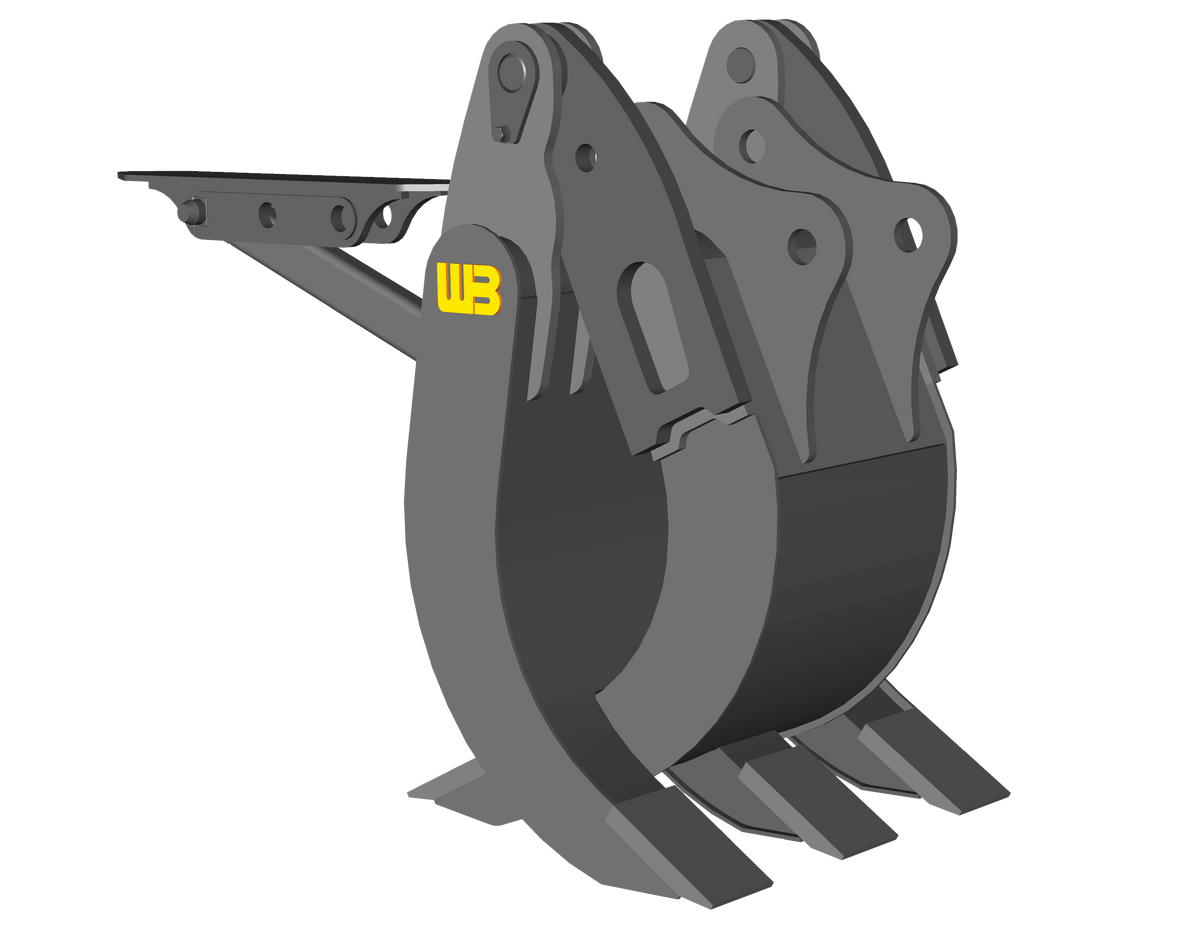 WERK-BRAU box style grapple for 24,000 -33,000 lbs Excavators (12MT)