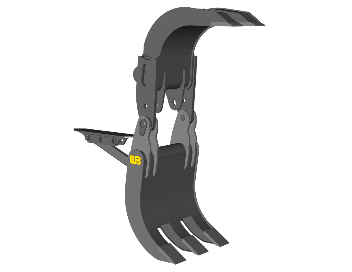 WERK-BRAU box style grapple for 33,000 -42,000 lbs Excavators (15MT)