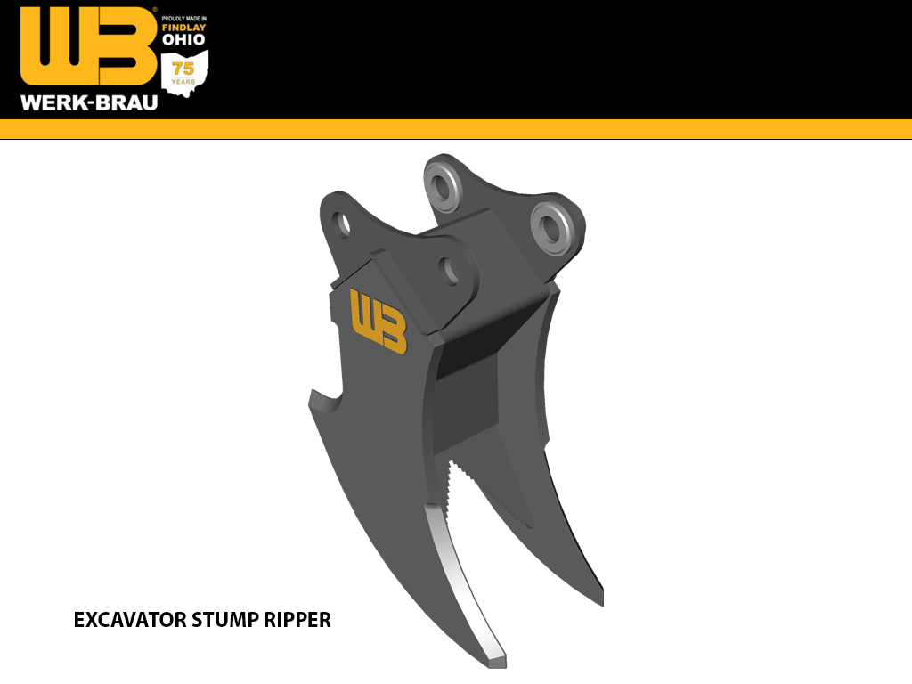 Werk-brau Stump Ripper for Mini excavators 5,000-11,000 lbs. (mini 1 & 15)