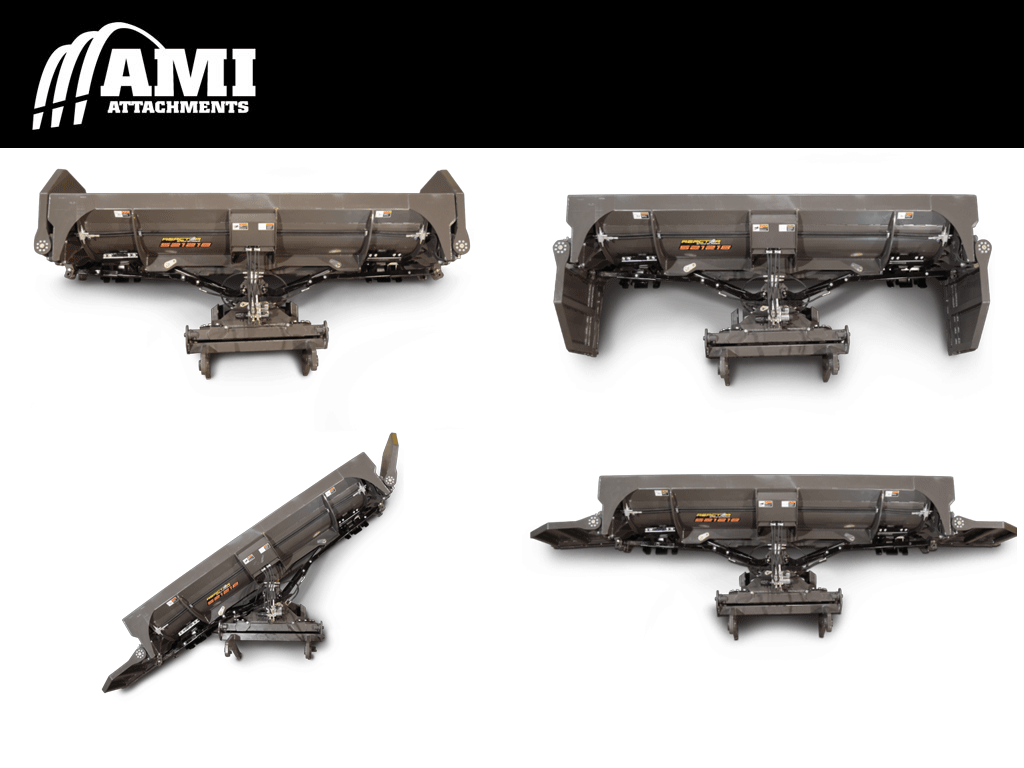 AMI Reactor 4-in-1 Hydraulic Wing Angle Blade with Segmented Fluid Edge 2.75 to 3.0 Yard wheel loaders