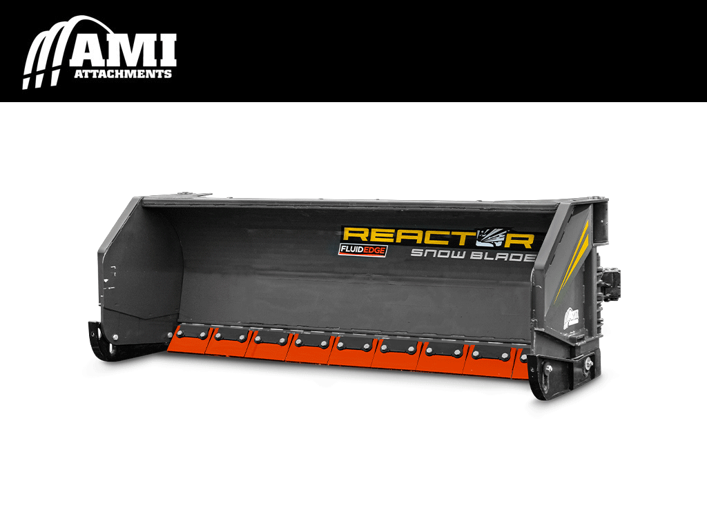 AMI Reactor 4-in-1 Hydraulic Wing Angle Blade with Segmented Fluid Edge 2.75 to 3.0 Yard wheel loaders