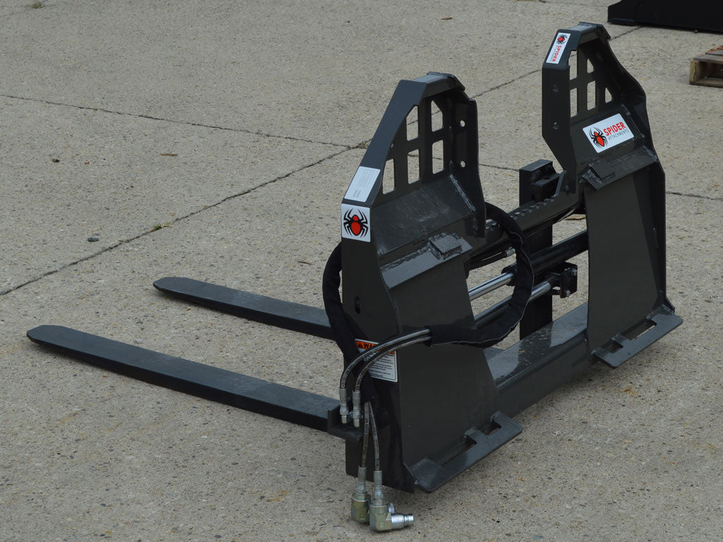 Spider Forks SPIDER walk thru hydraulic pallet forks for skid steer
