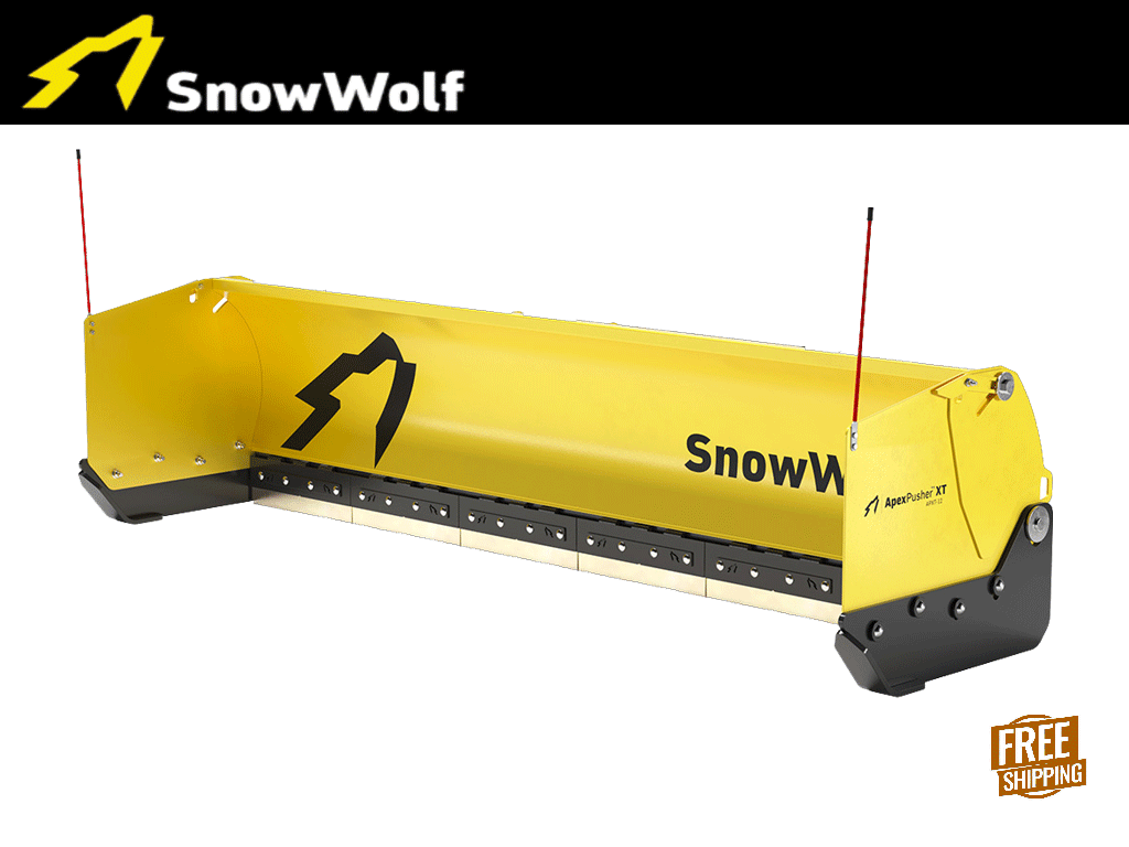 SnowWolf Apex Pusher XT (APXT) for backhoe loaders and compact wheel loaders