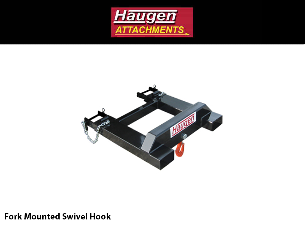 HAUGEN MOUNTED SWIVEL HOOKS FOR FORLIFTS/TELEHANDLERS