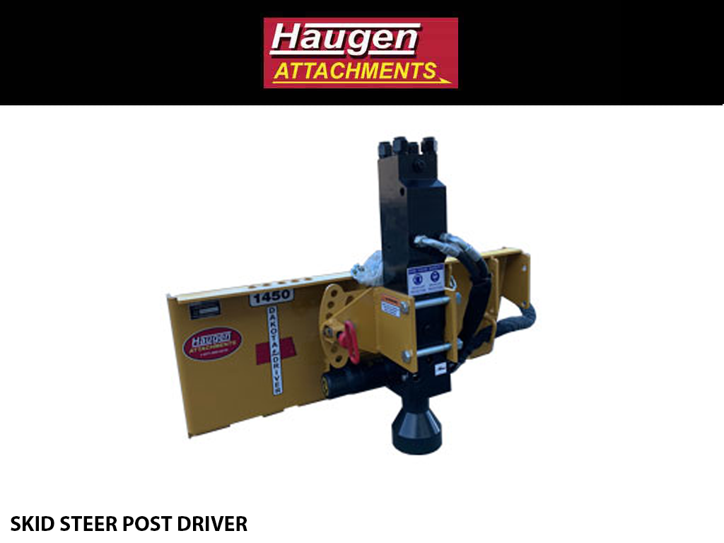 HAUGEN POST DRIVERS FOR SKID-STEERS (MANUAL ROTATION)
