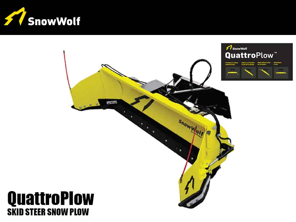 SnowWolf QuattroPlow auto wing plow for wheel loaders