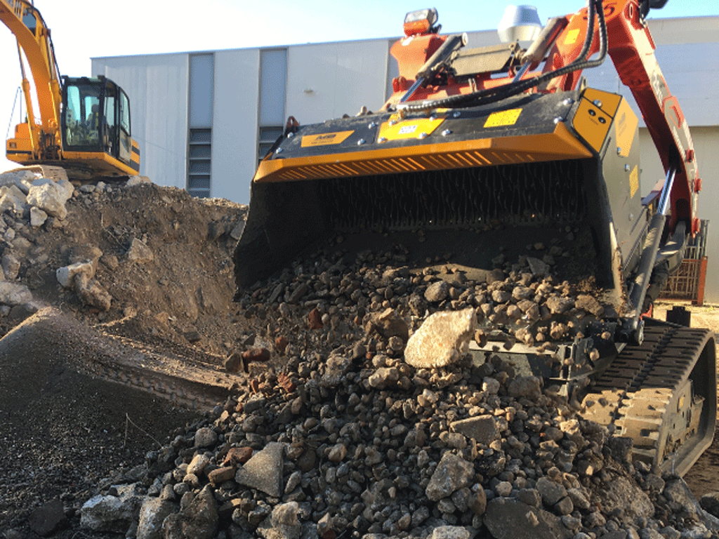 MB shaft screening bucket for skid steer