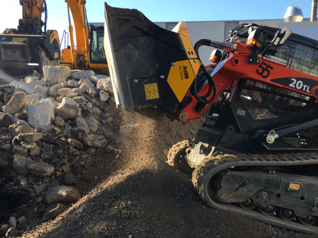 MB shaft screening bucket for skid steer