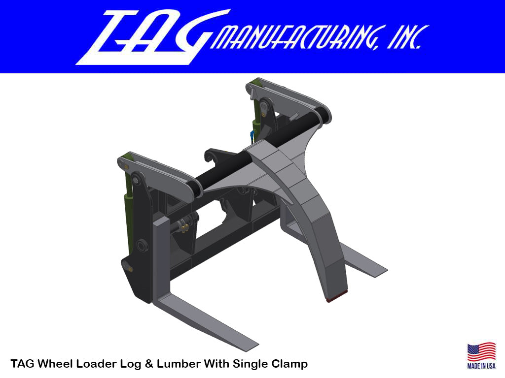 TAG Log & Lumber Forks with Single Clamp for Class 700 Wheel Loaders
