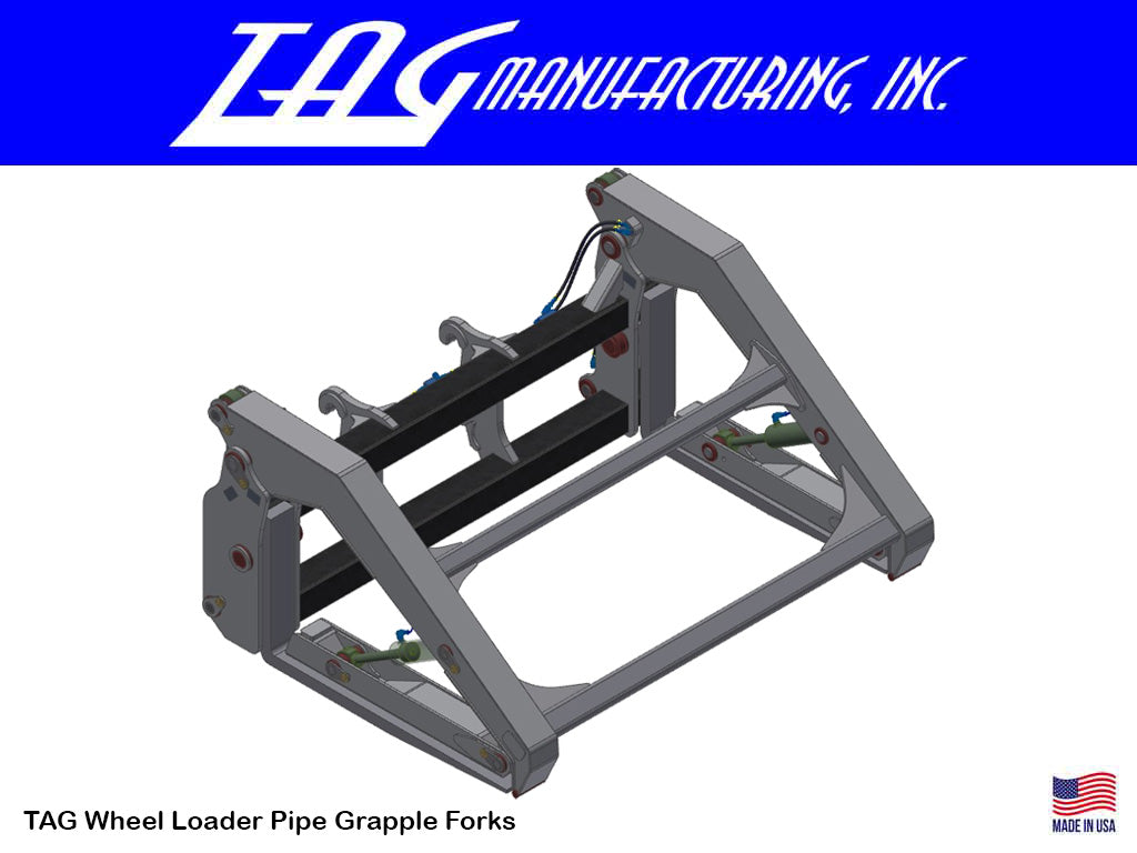 TAG Pipe Grapple Forks for Wheel Loaders