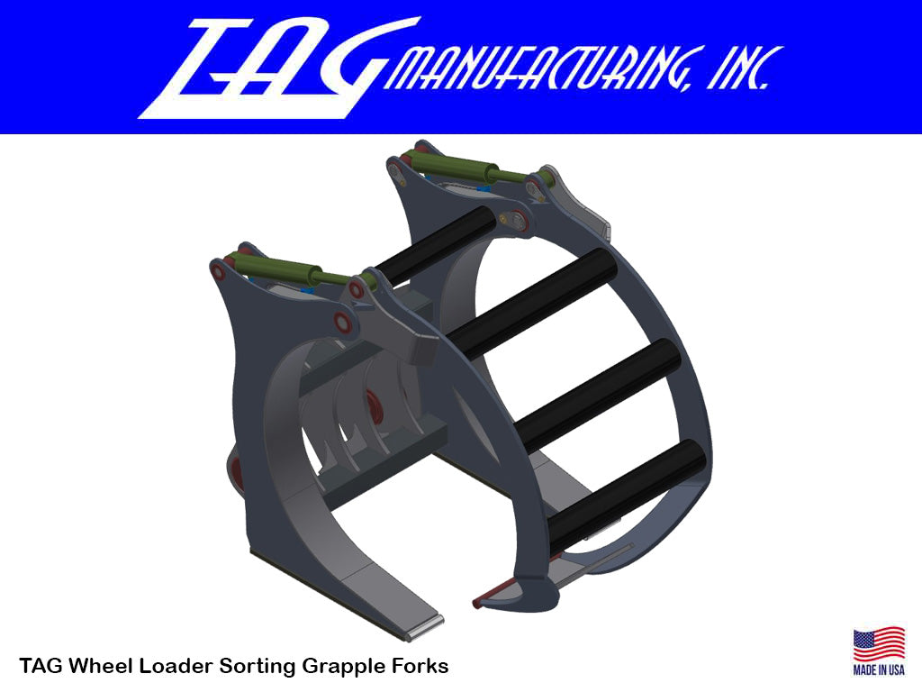 TAG Sorting Grapple Forks for Wheel Loaders