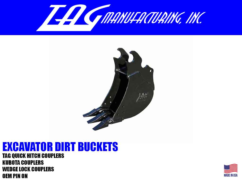TAG 16000 - 20000 lbs dirt style excavator buckets