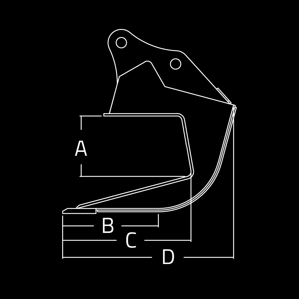 WAIN ROY Pavement Slab Removal Buckets for excavators 20,000 - 110,000 lbs.