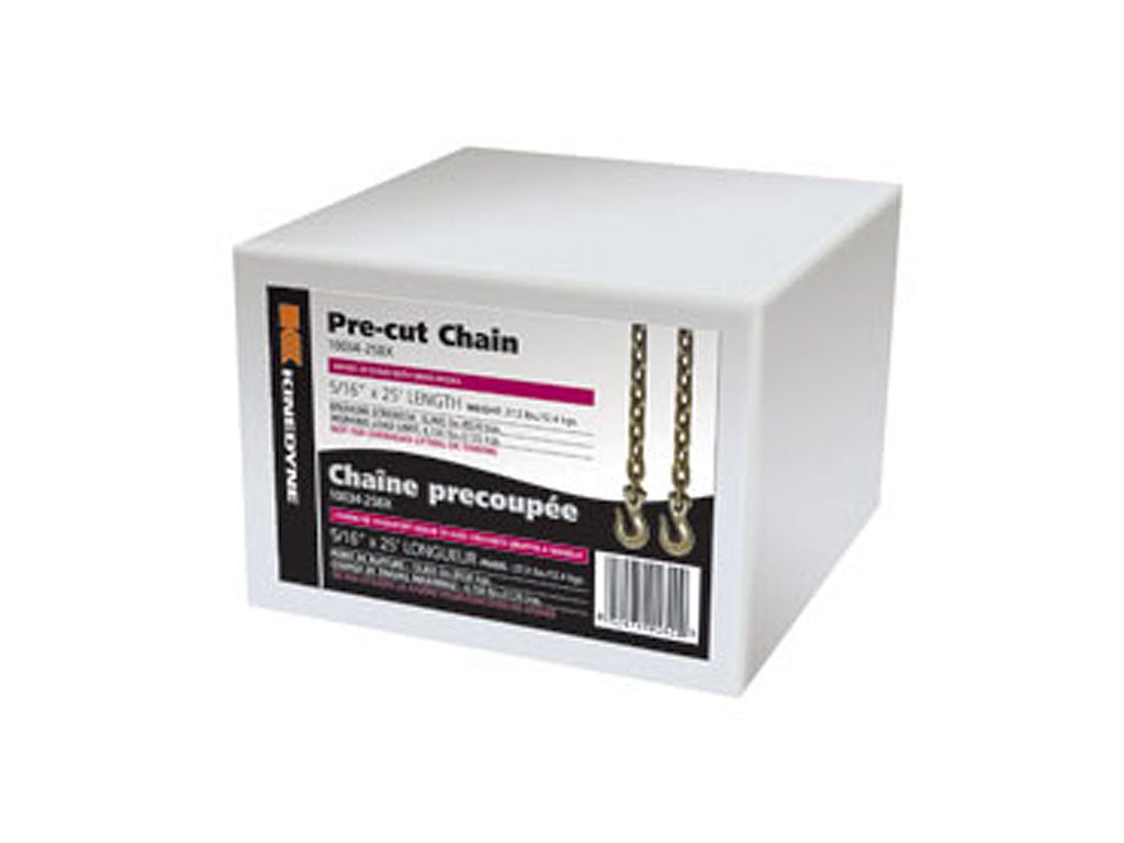 LIQUIDACIÓN - CONJUNTOS DE CADENA PRECORTADA KINEDYNE DE 5/16" CON GANCHOS DE AGARRE EN UNA CAJA