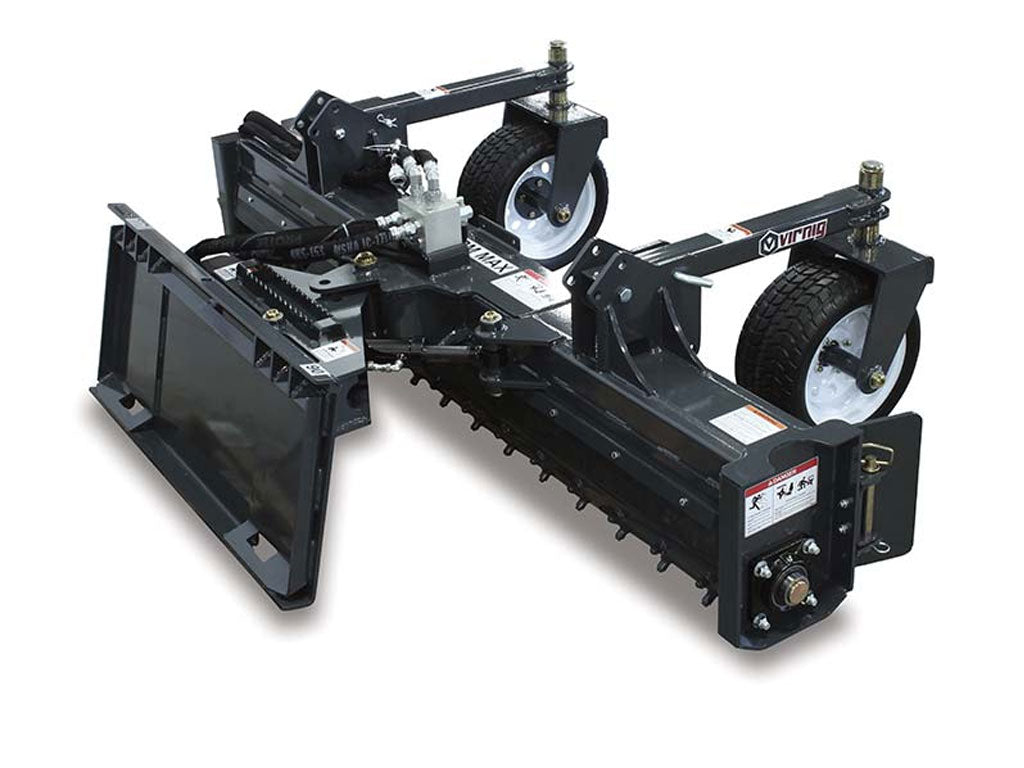 Virnig Power Rake for skid steer loaders
