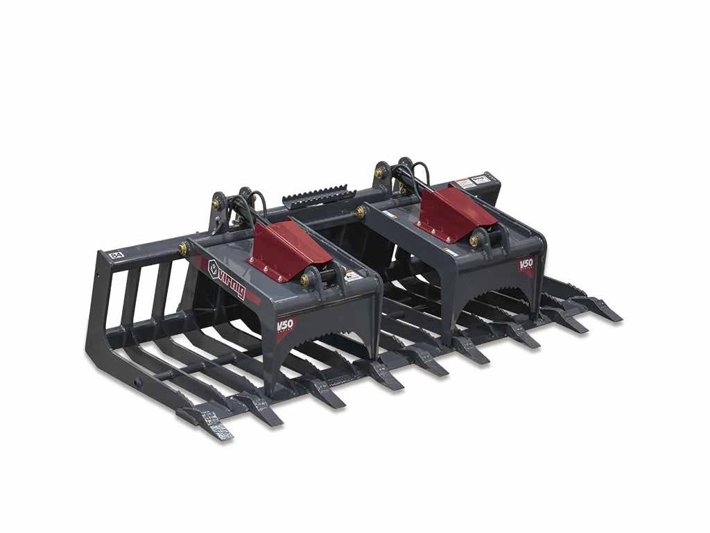 Virnig skeleton tooth grapple for skid steer loader