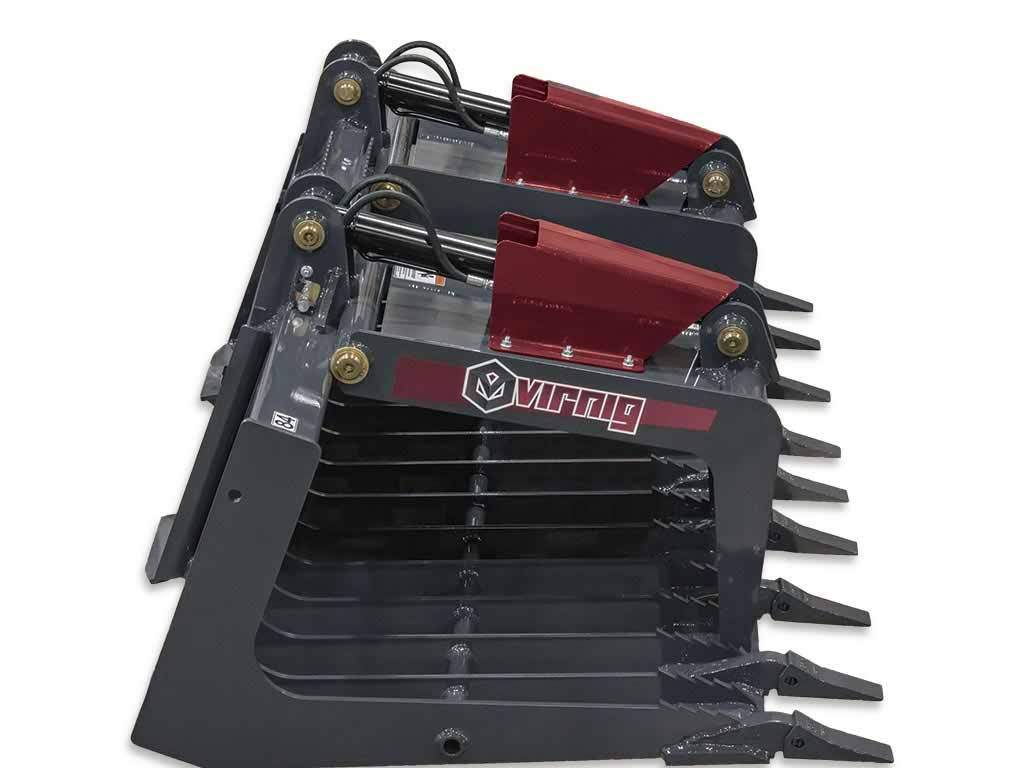 Virnig skeleton tooth grapple for skid steer loader