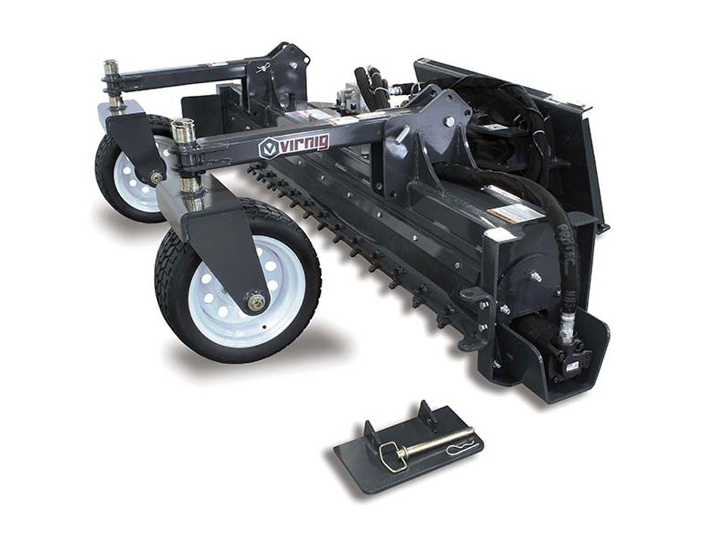 Virnig Power Rake for skid steer loaders