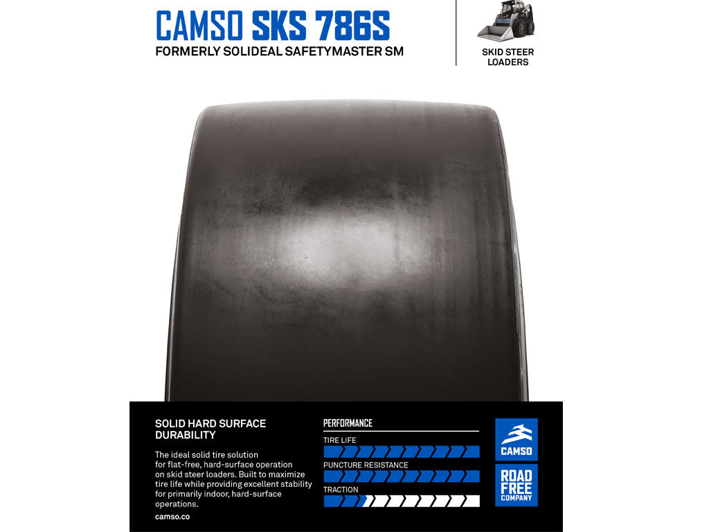 CAMSO SKS 786S TIRE & RIM ASSEMBLY, (SSL) SKID STEER LOADER