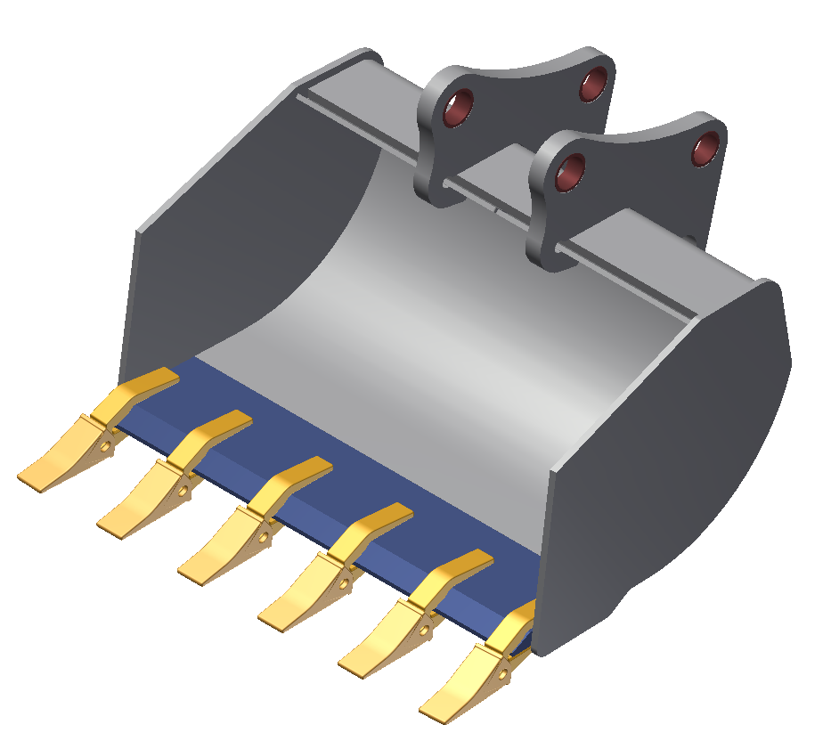 TAG quick coupler Bellhole / Grave Buckets with 1.25" T-pin for 10,000 - 14,000 lbs. excavators