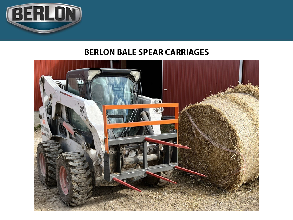 BERLON Bale Spear Carriages for skid steers