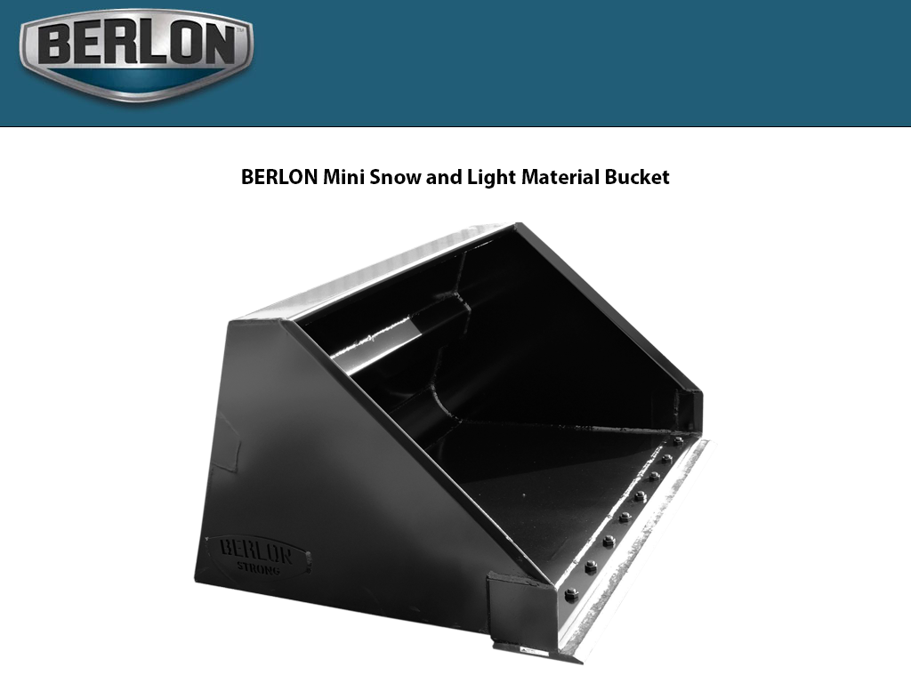 BERLON Snow and Light Material Bucket for Mini Loaders