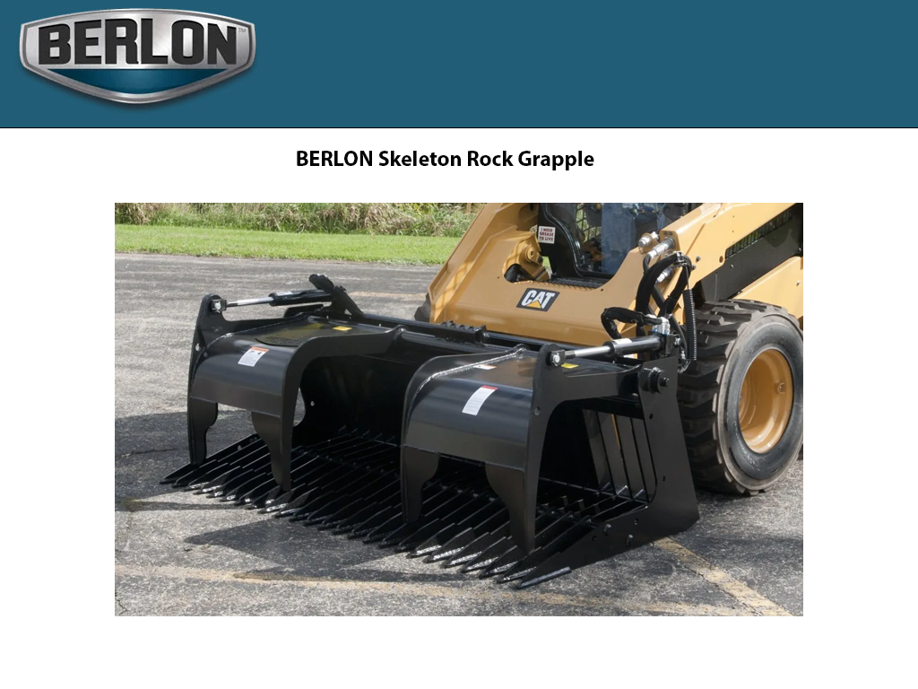BERLON Skeleton Rock Grapple for skid steers