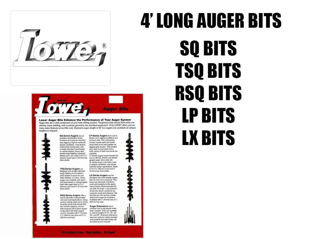 BERLON LOWE 4' auger bits