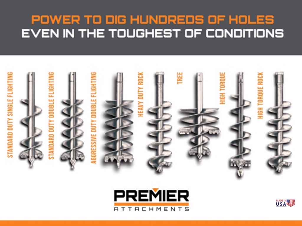 PREMIER auger bits 4ft - 6ft (2-9/16" round)