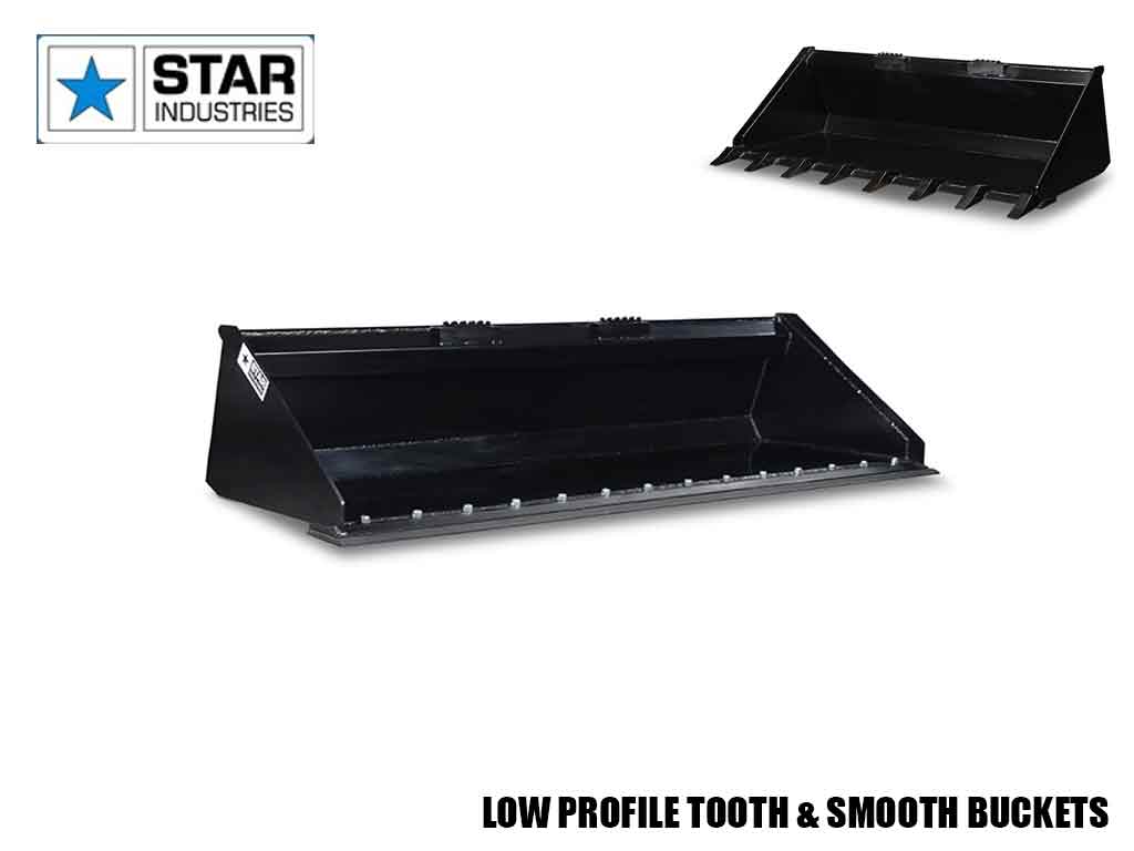 STAR heavy duty low Profile Skid Steer Buckets